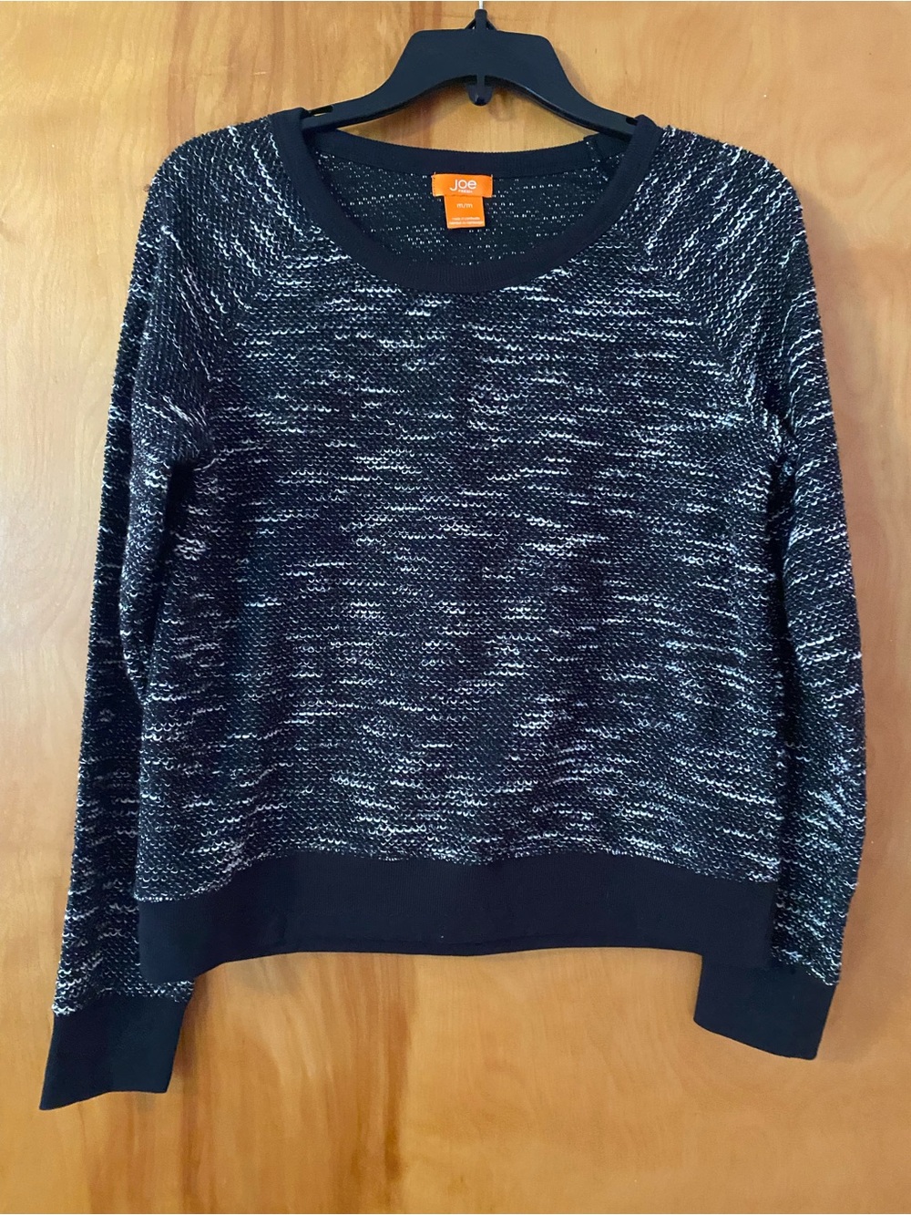 Joe Fresh Black & White Marled Crewneck Sweater